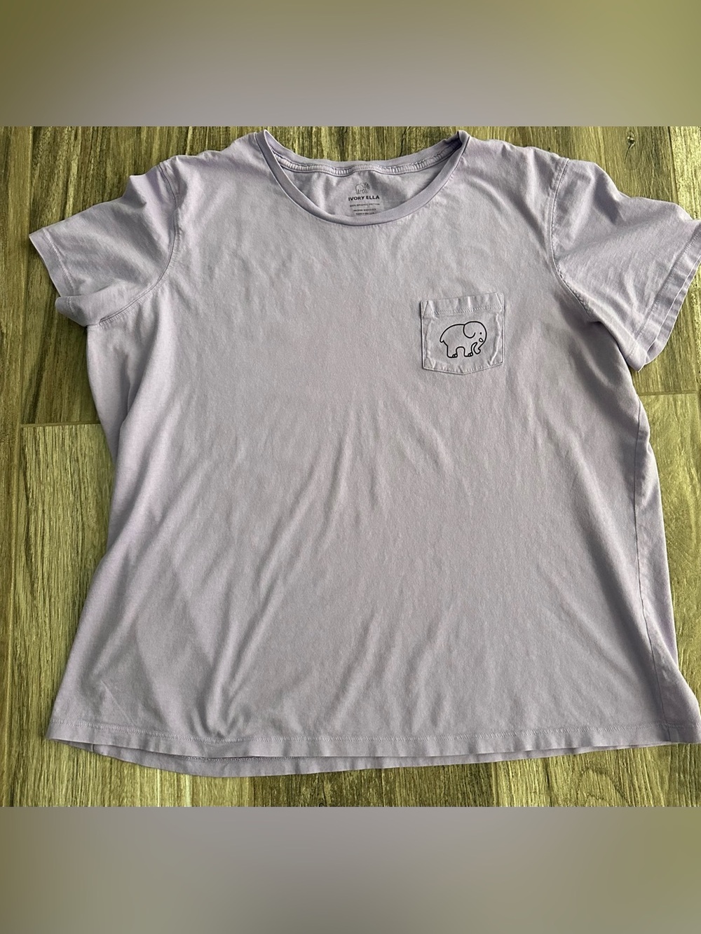 Ivory Ella Lavender Pocket Tee with Elephant Graphic